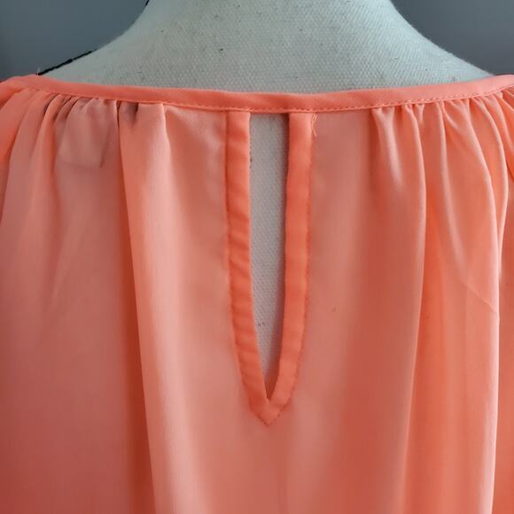 American Eagle Outfitters Orange Sheer Boho Top Size S - Picture 5 of 9
